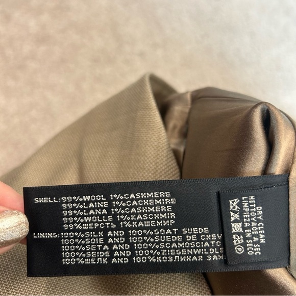 Ralph Lauren tan camel brown sleeveless wool cashmere belted midi dress Sz 10 - Picture 10 of 15